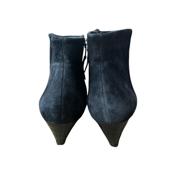 Women’s Sam Edelman Black Zip Up Suede Kinzey Ankle Kitten Heeled Booties Size 7 - Picture 3 of 7
